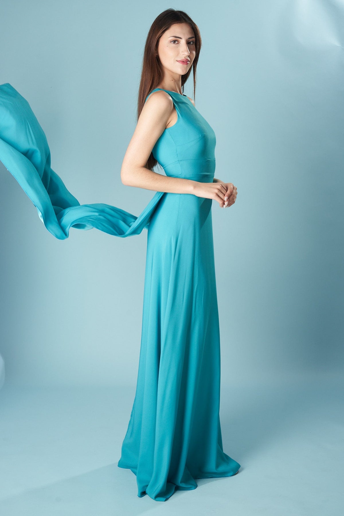 Vestido largo Laredo de hombros descubiertos