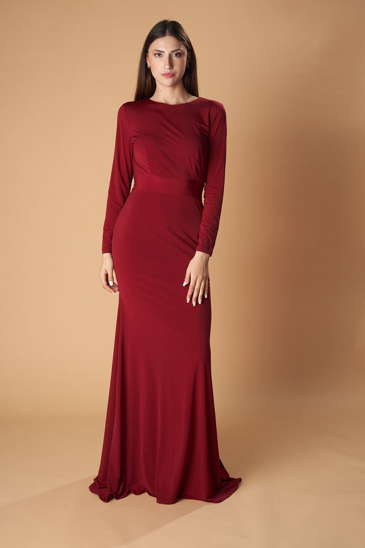 Vestido largo Verona de manga larga