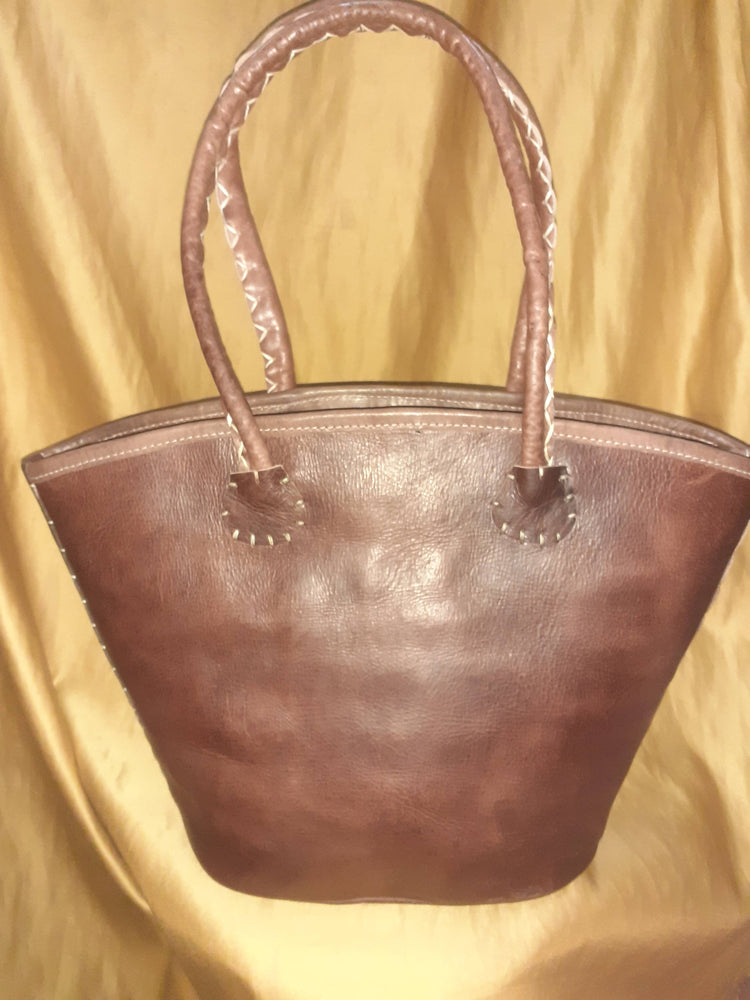 Bolso Vacuno asa hilo blanco