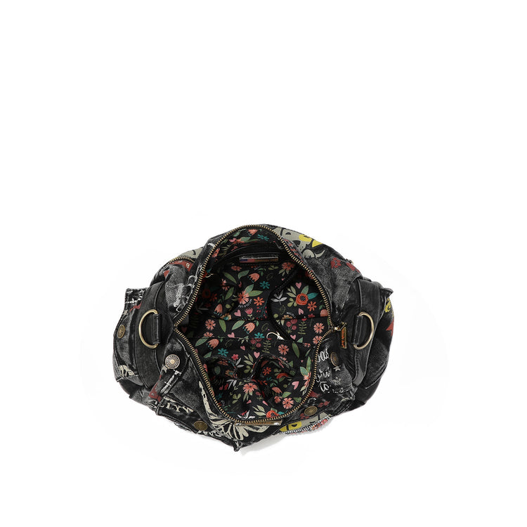 BANDOLERA MENSAJERA DE TELA VAQUERA GRIS