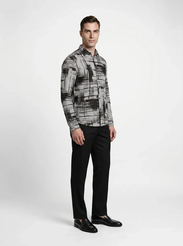 Geometric Harmony Linen Shirt