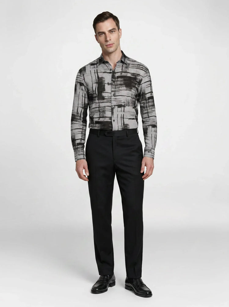 Geometric Harmony Linen Shirt